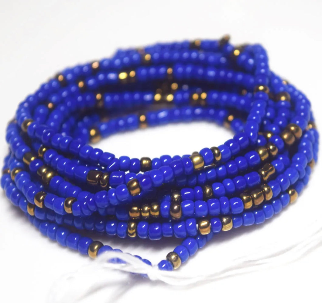 Blue & Gold Waist Beads
