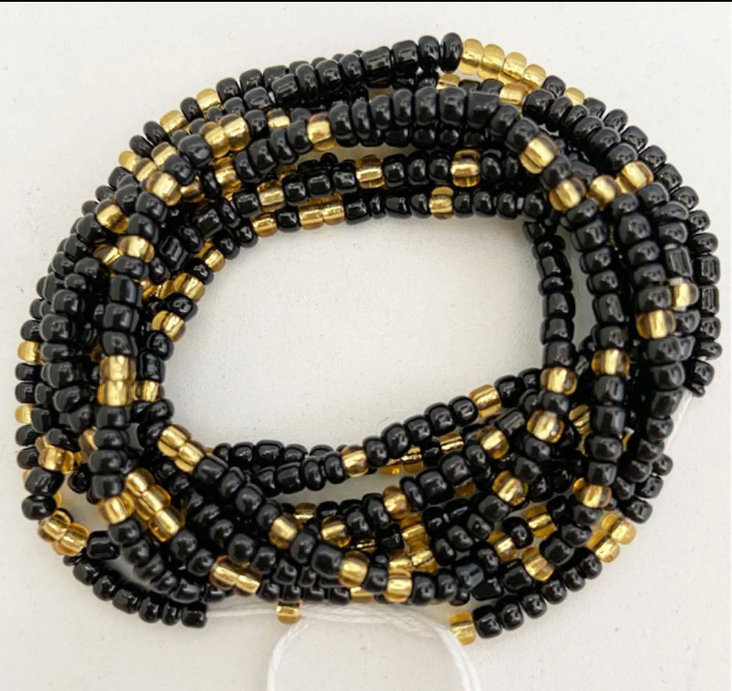 Black & Gold Waist Beads